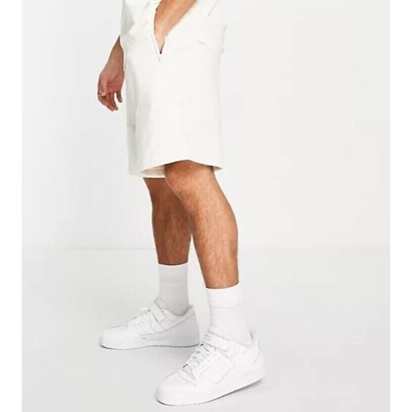 Adidas Adicolor Clean Classics 3-Stripes Shorts Gym & Running Ivory Small HC1969 - Picture 1 of 8